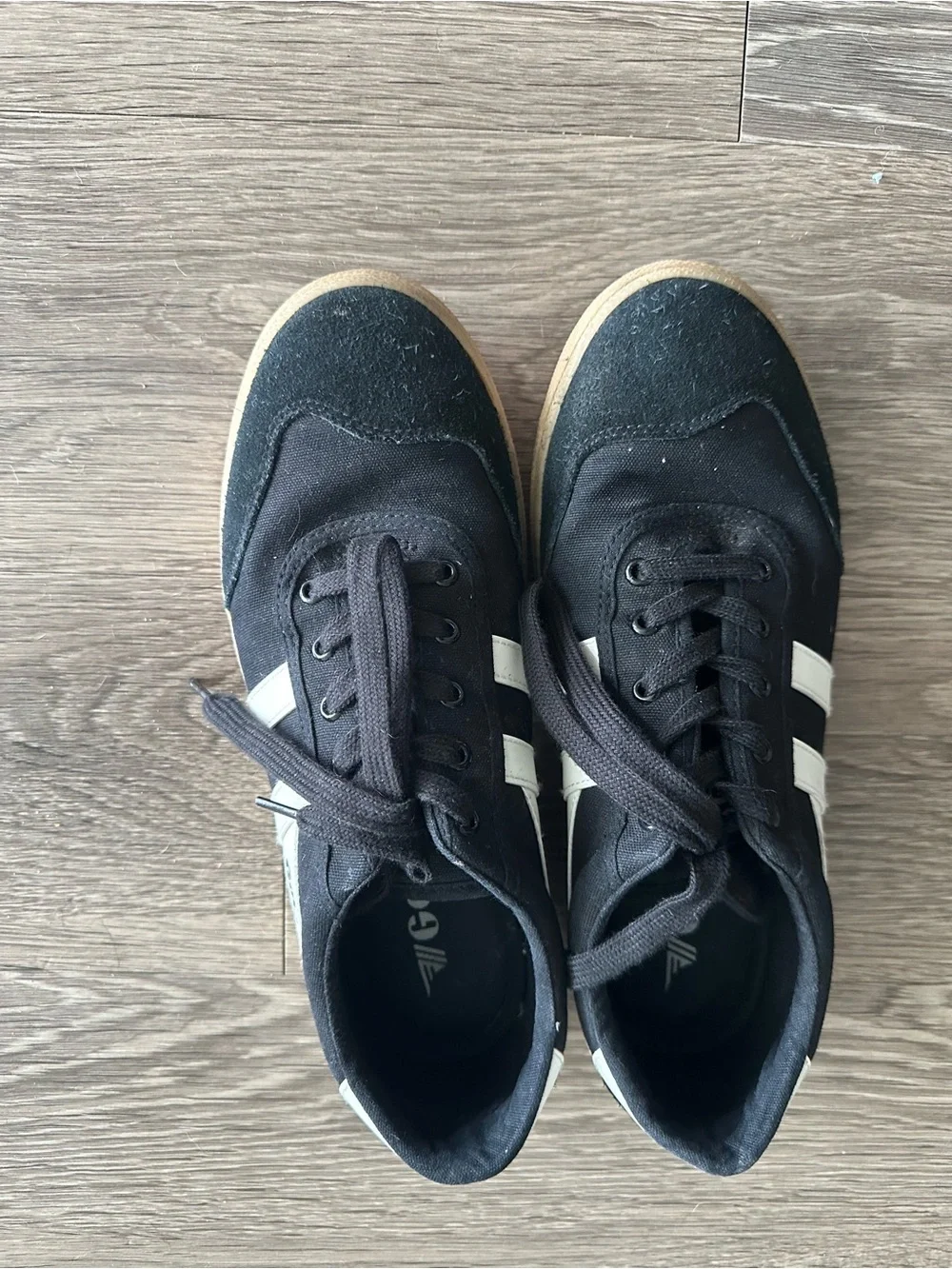 Gola Women's Black Sneakers with White Stripes